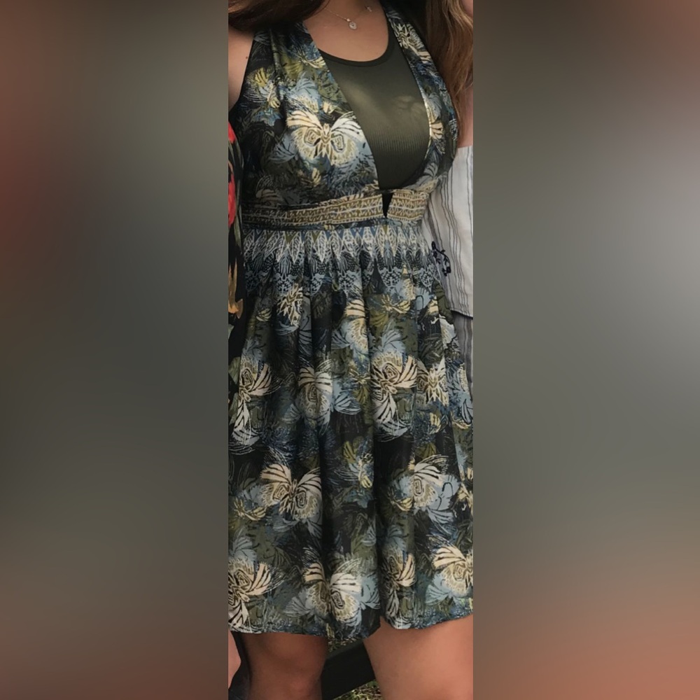 Free people printed mini dress size large